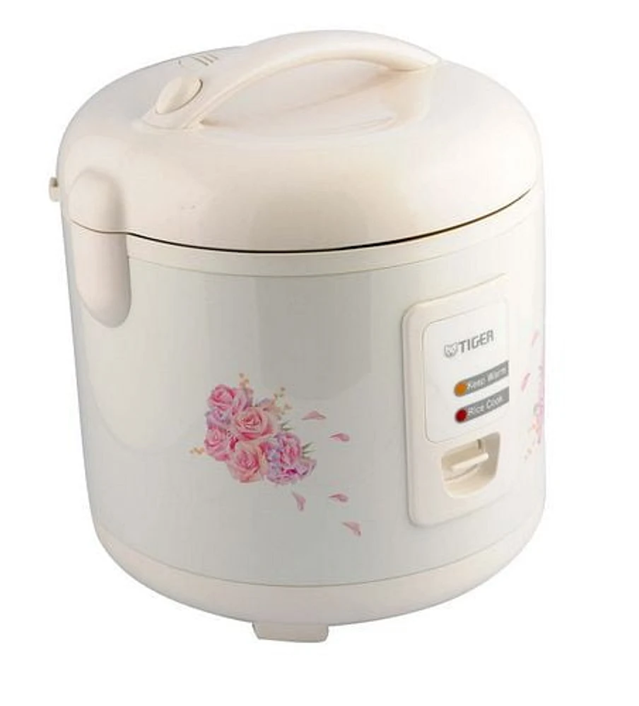 Tiger 5.5 Cup JAZ-A Series Conventional Rice Cooker With Floral Design, 5.5cups, Nonstick Pot