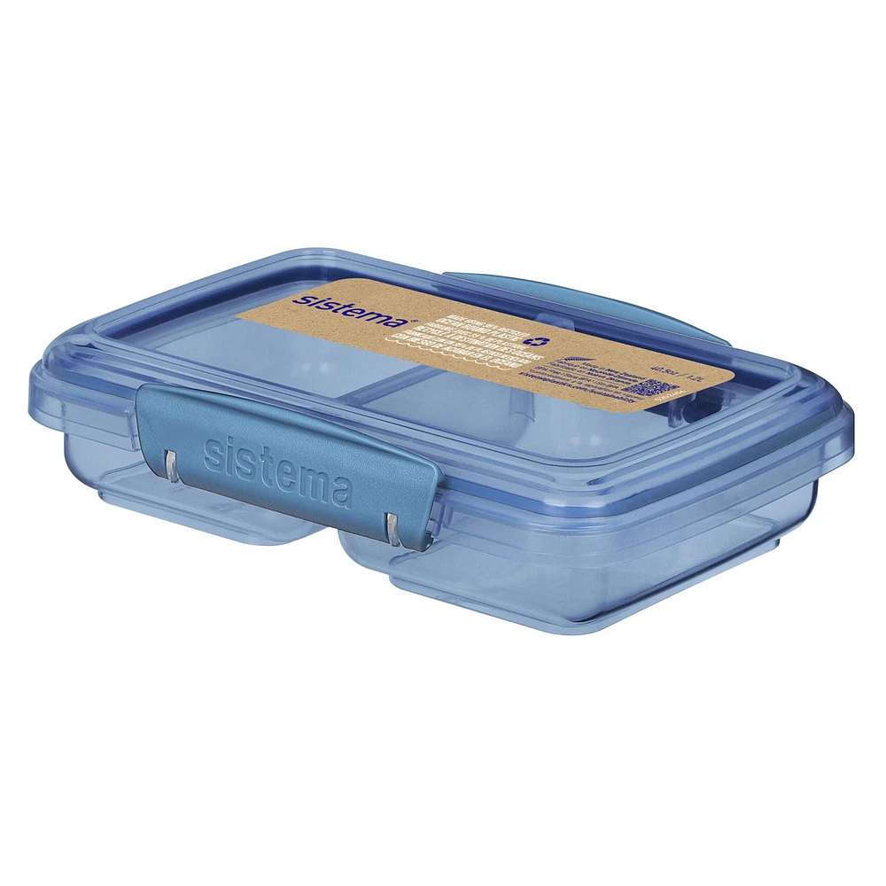 Sistema Ocean Bound Plastic Small Split Food Storage Container, 350 mL, BPA-Free