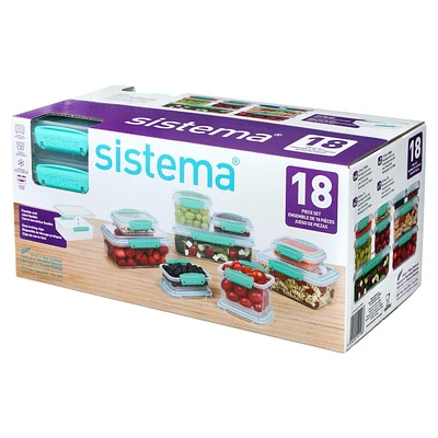 Sistema Klip It Food Storage Containers, Accents Collection, Teal