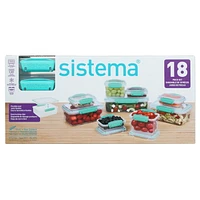 Sistema Klip It Food Storage Containers, Accents Collection, Teal