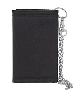 R70 Men's Trifold Nylon Black Wallet with Chain, One size