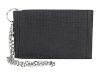 R70 Men's Trifold Nylon Black Wallet with Chain, One size