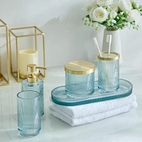 hometrends Rib Glass Tray Gold, Glass Tray