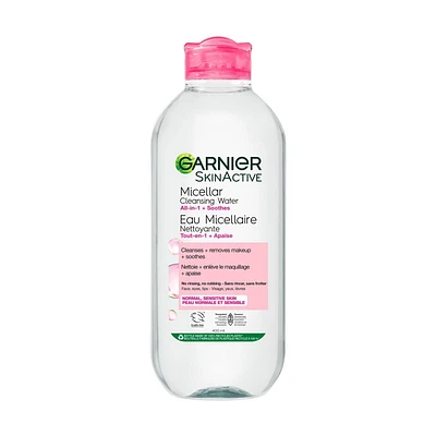 Garnier Micellar Water, Facial Cleanser & Makeup Remover, Suitable for Sensitive Skin, 400ml, Makeup Remover