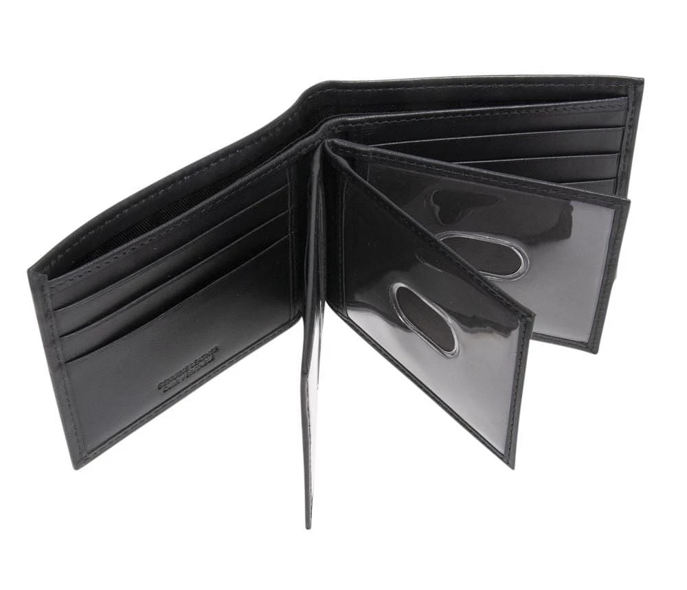 Portefeuille mince en véritable cuir de R70 en noir pour hommes