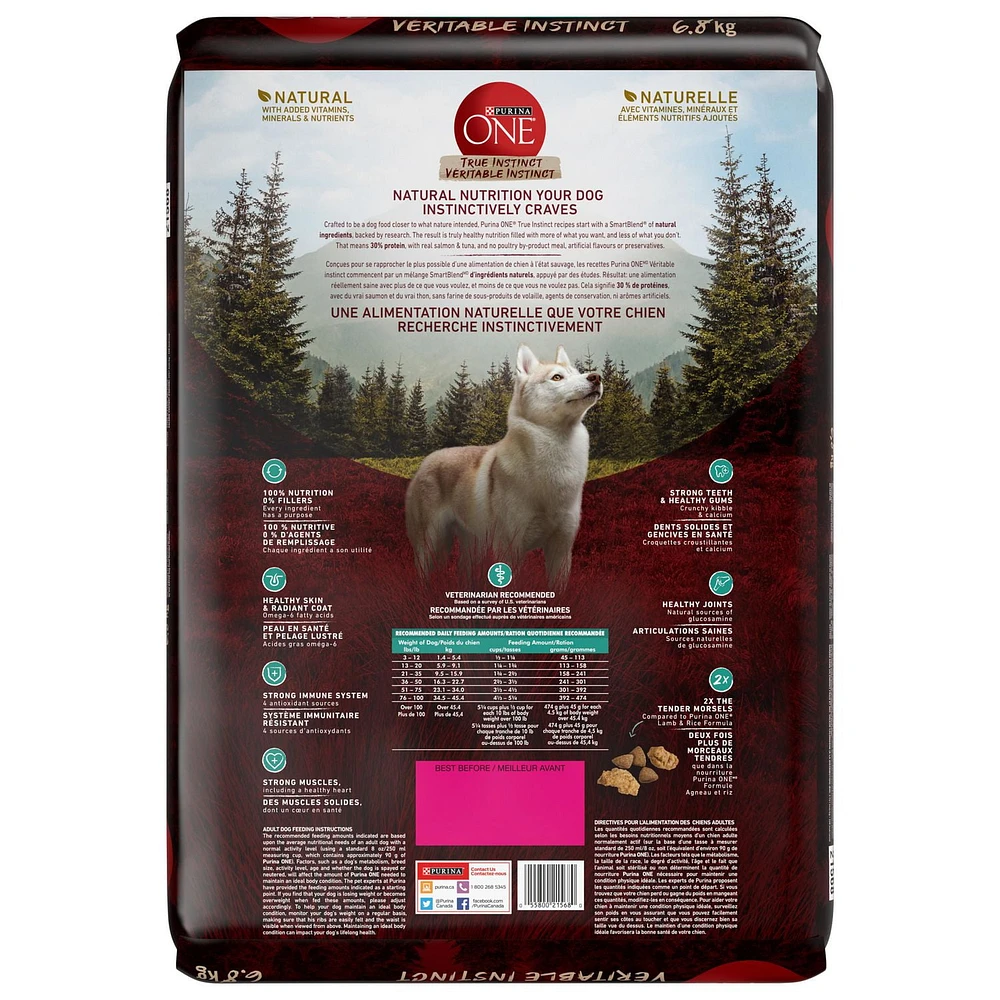 Purina ONE True Instinct Salmon & Tuna, Dry Dog Food, 1.72-12.4 kg