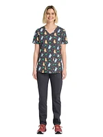 BBC Winter Bluey And Bingo Women's V-Neck Print Top