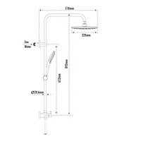 The akuaplus® adjustable shower post 3-way with diverter handle without valve