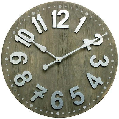 hometrends Light Wood 3D Numbers WALL CLOCK