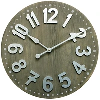 hometrends Light Wood 3D Numbers WALL CLOCK