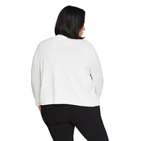 Veste courte en tricot avec manches aux coudes Iyla Plus pour femmes