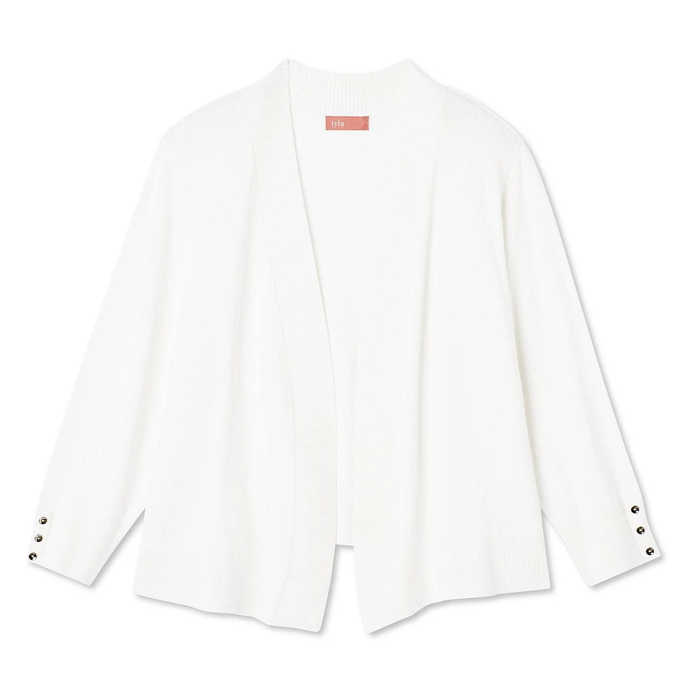 Veste courte en tricot avec manches aux coudes Iyla Plus pour femmes