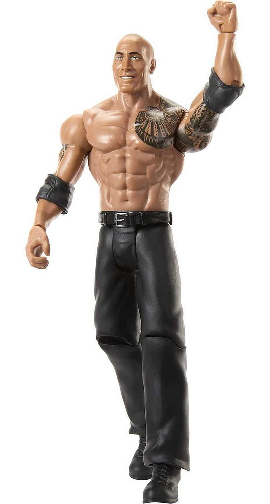 WWE Top Picks The Rock Action Figure, Posable Collectible with Life-Like Detail (6-in)