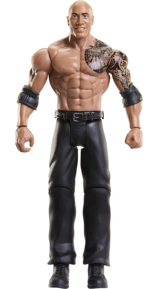 WWE Top Picks The Rock Action Figure, Posable Collectible with Life-Like Detail (6-in)