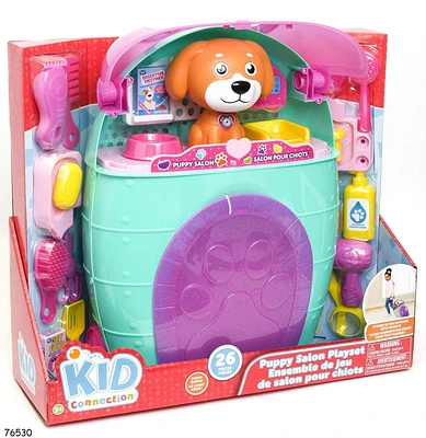 Kid Connection Puppy Salon Playset, 26 piece Portable Grooming Set