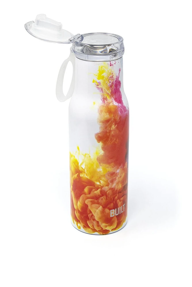 Built 18oz Double Wall Vacuum Sealed Stainless Steel Flip Top Bottle, 18oz Mug Water Ink