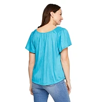 Haut paysan à smocks Iyla pour femmes