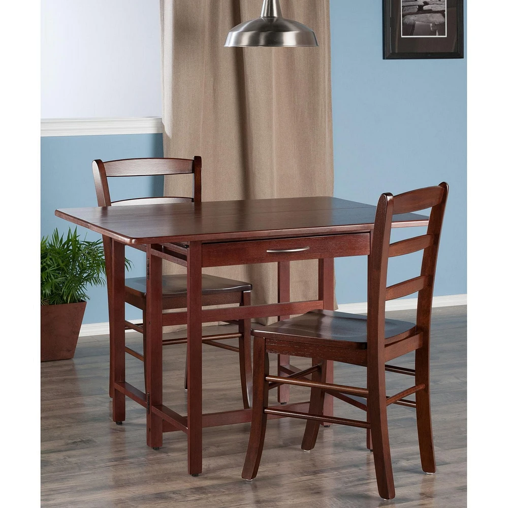 Winsome Taylor 3PC Drop Leaf Table & Ladder Back Chair