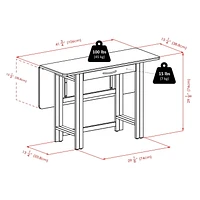 Winsome Taylor 3PC Drop Leaf Table & Ladder Back Chair