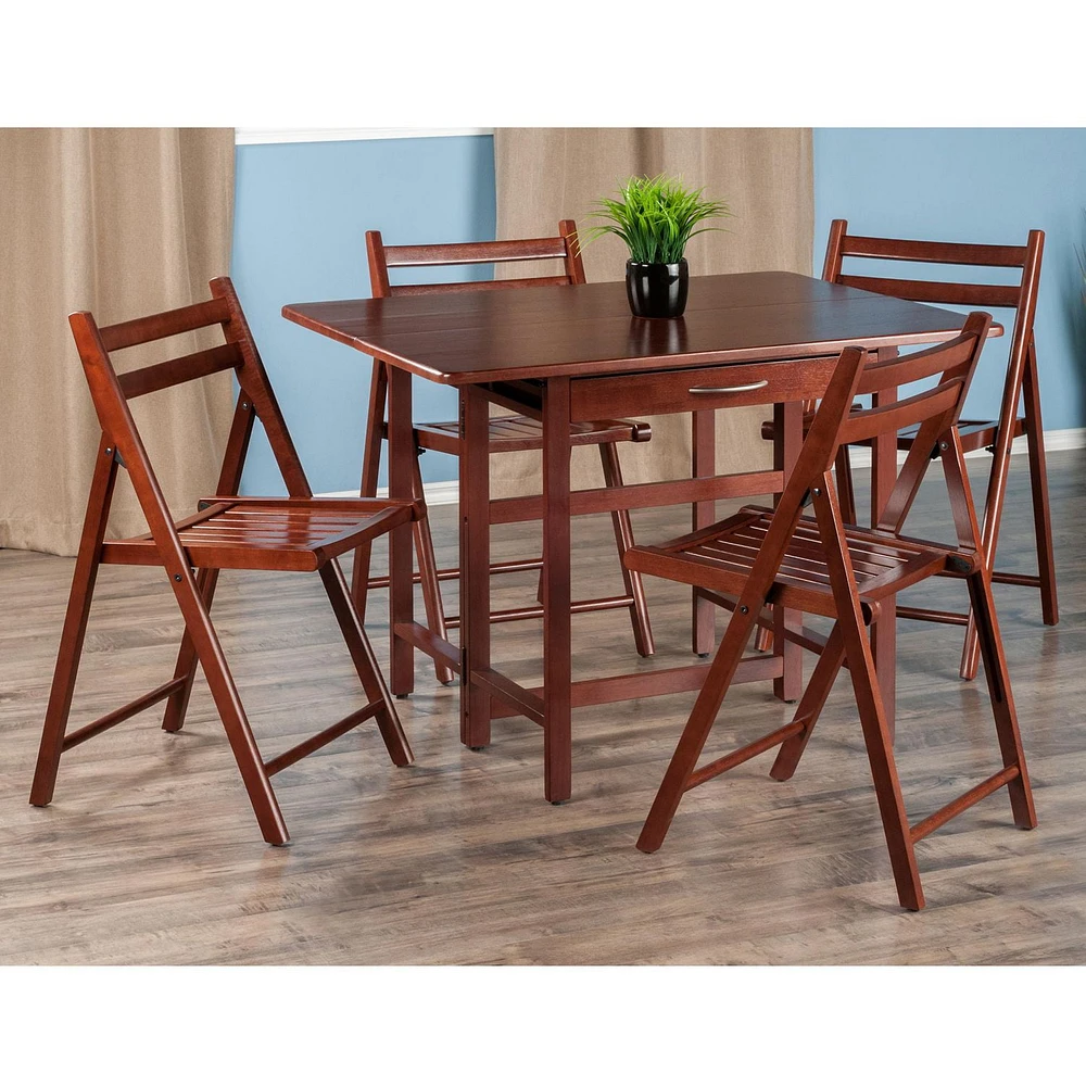 Taylor 5PC drop leaf table & folding chairs