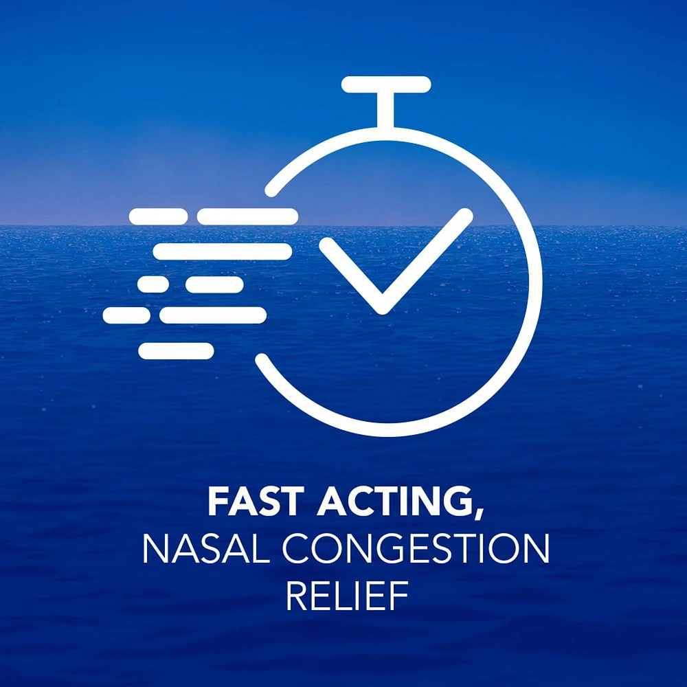 hydraSense Daytime Congestion Nasal Spray - Ultra Nasal Congestion Relief Saline Spray, 100 mL