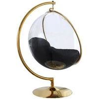 Acrylic Standing Chair With Cushion included, Gold Frame, Swivel Acrylic Chair for Living Room