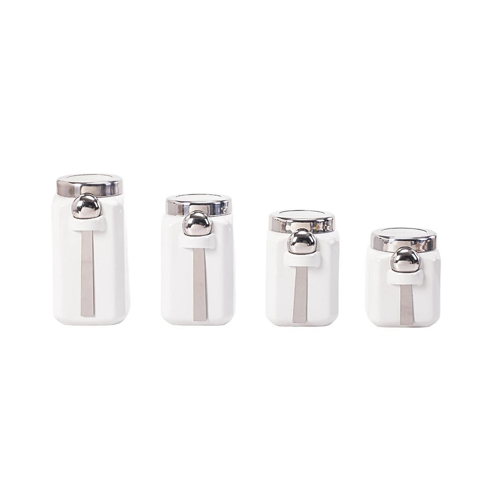 Mainstays White Ceramic Canister Set, Canister Set, Ceramic