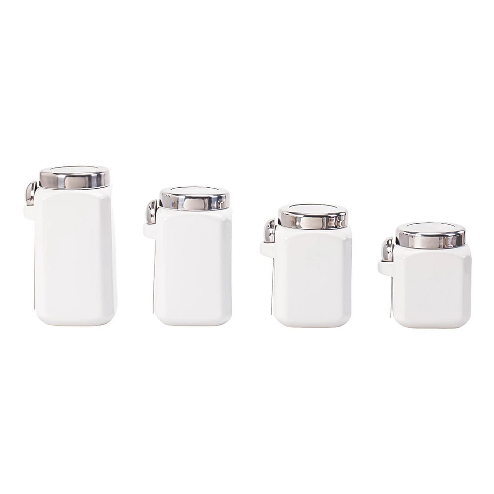 Mainstays White Ceramic Canister Set, Canister Set, Ceramic