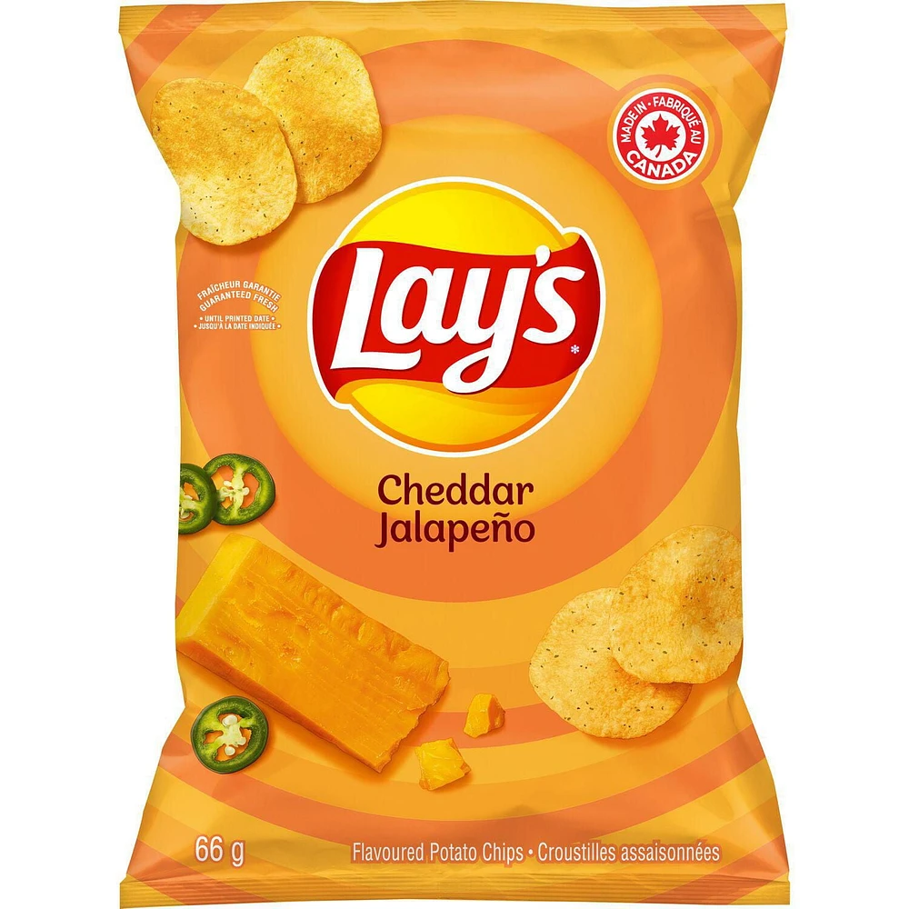 Lay's Croustilles assaisonnées Cheddar Jalapeño 66g