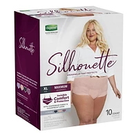 Depend Silhouette Adult Incontinence Underwear for Women, Maximum Absorbency, XL, Pink/Black/Berry, 10 Count