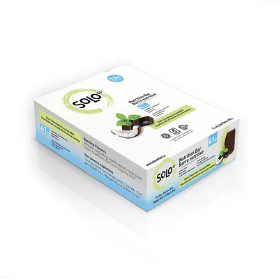 Dark Chocolate Coconut Mint SoLo GI® Low Glycemic Nutrition & Energy Bar