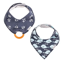 Dr. Brown's Bandana Bibs 2 Packs Blue Whale And Anchor