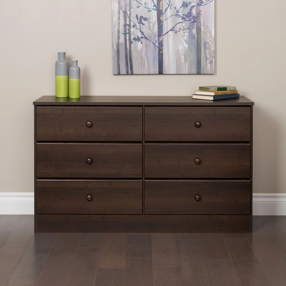 Prepac Astrid Espresso 6-Drawer Dresser