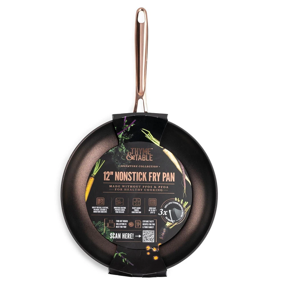 Thyme & Table 12" Nonstick Fry Pan, Rose Gold