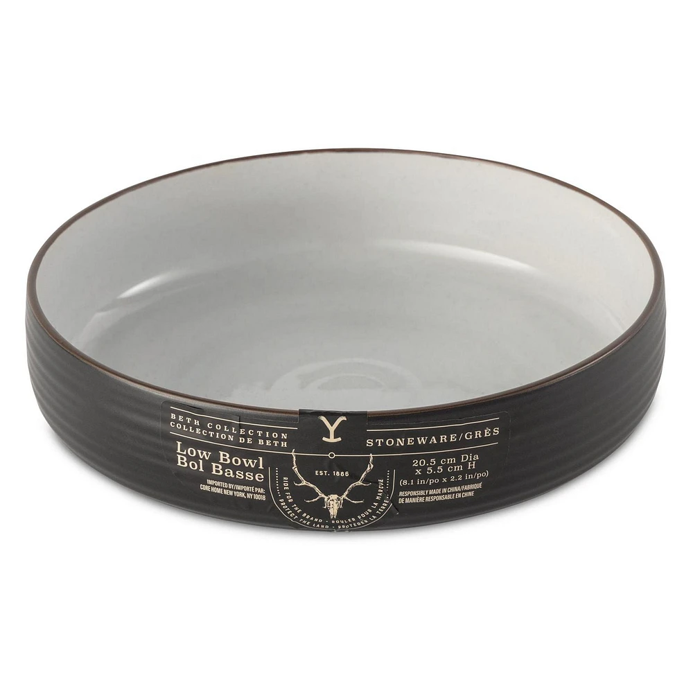 Yellowstone Stoneware Low Bowl, Beth Collection, Dinnerware