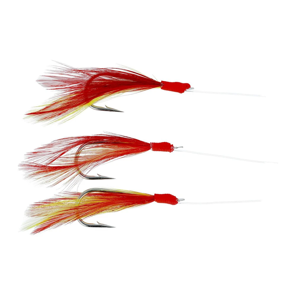 Eagle Claw QL970RY-8 Laser Mackerel Feather Bait Rig, Red/Yellow, Laser Mackerel Feather Bait Ri