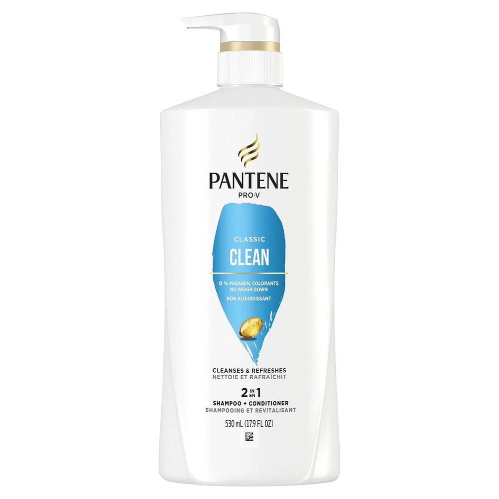 Shampooing et revitalisant 2 en 1 PANTENE PRO-V Classic Clean 17,9 oz/530 mL