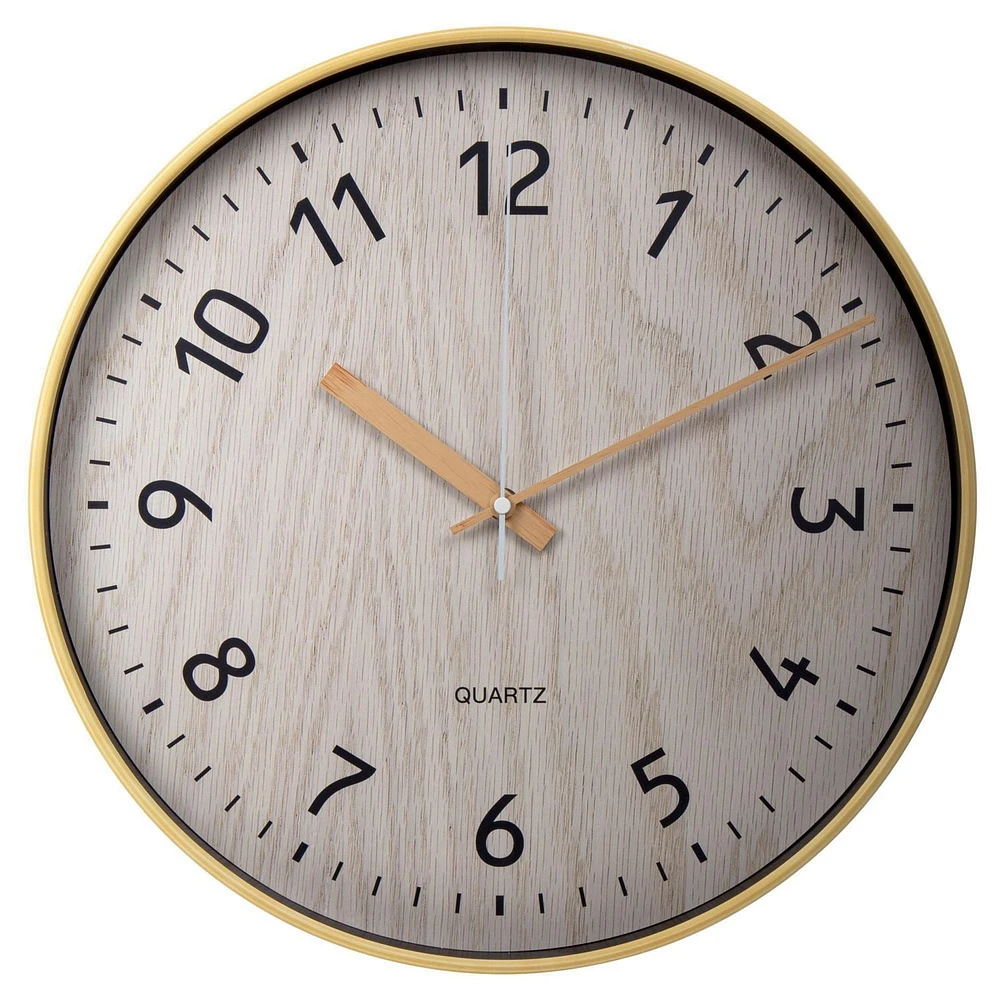 Truu Design Classic Woodgrain Round Wall Clock