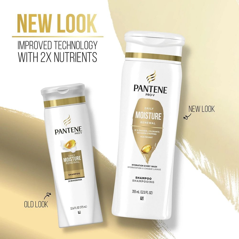 PANTENE PRO-V Daily Moisture Renewal Dual Pack Shampoo + Conditioner, 12 fl oz/355 mL + 10.4 fl oz/308 mL