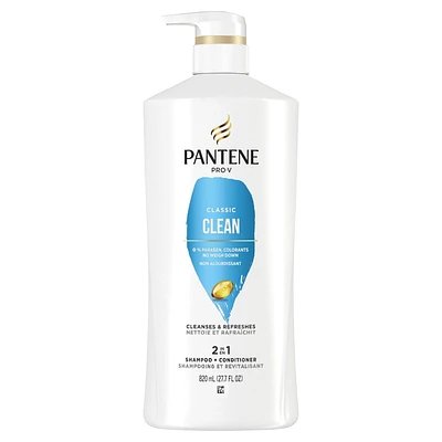 Shampooing et revitalisant 2 en 1 PANTENE PRO-V Classic Clean 27,7 oz/820 mL