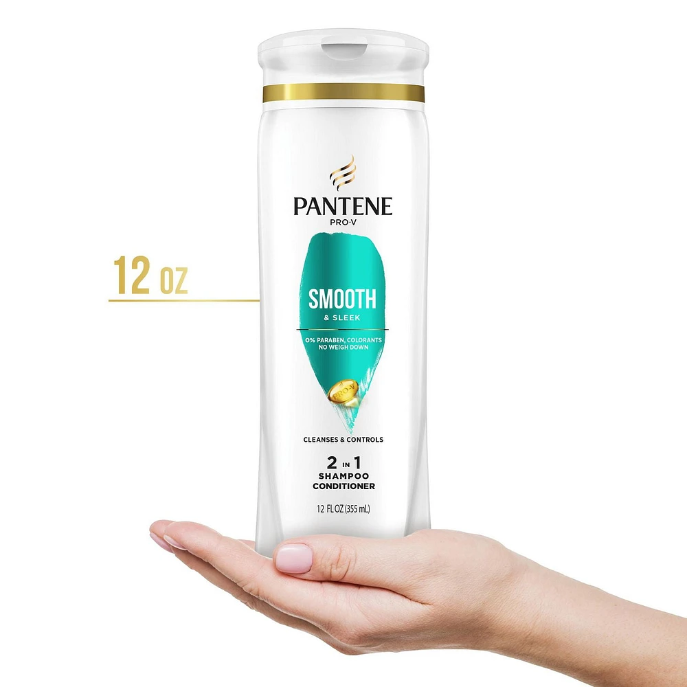 PANTENE PRO-V Smooth & Sleek 2in1 Shampoo and Conditioner, 12.0oz/355mL