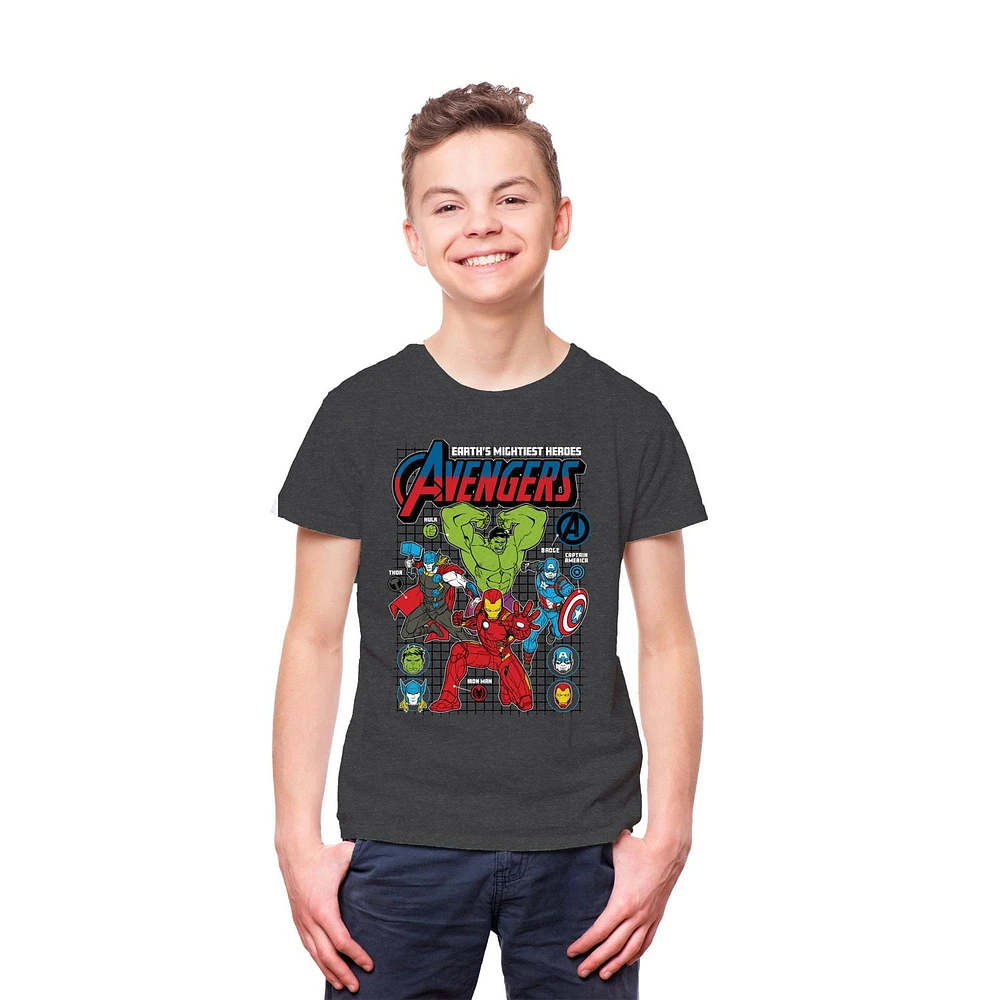 Marvel Boys Mightiest Heroes Short Sleeve T-Shirt, Sizes: XS-XL