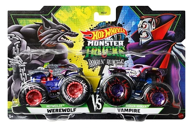 Hot Wheels Monster Trucks Roarin’ Rumble 2-Packs of 1:64 Scale Toy Trucks