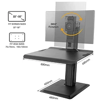 North Bayou 22"-32" Desktop Sit-Stand Workstation – ST15