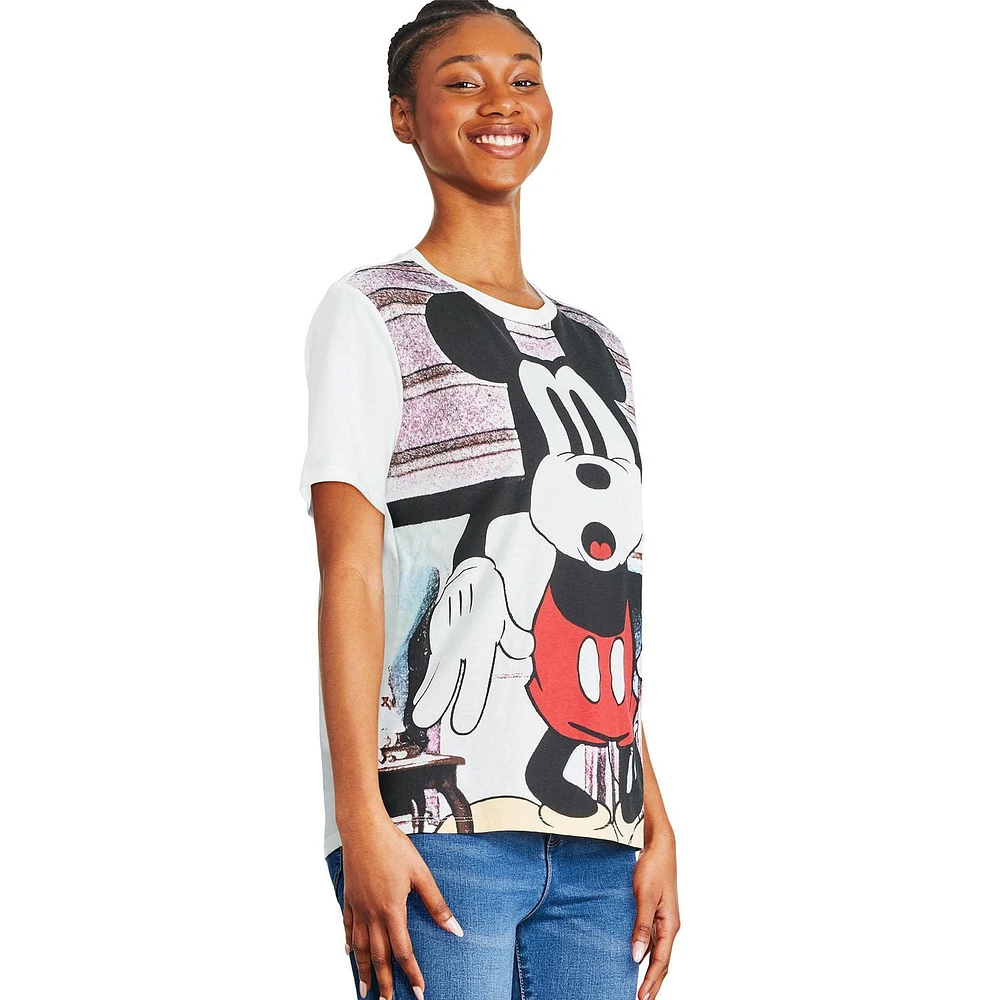 Disney Mickey Mouse Ladies Stunned Mickey Short Sleeve T-Shirt