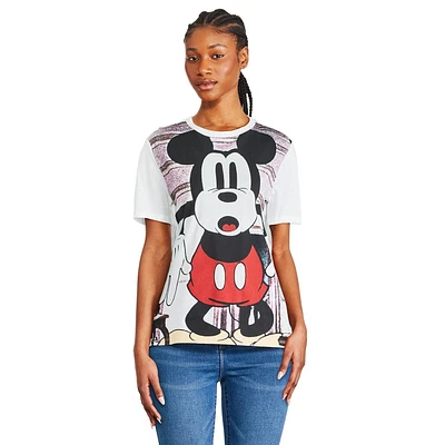 Disney Mickey Mouse T-shirt à manches courtes pour femme Stunned Mickey