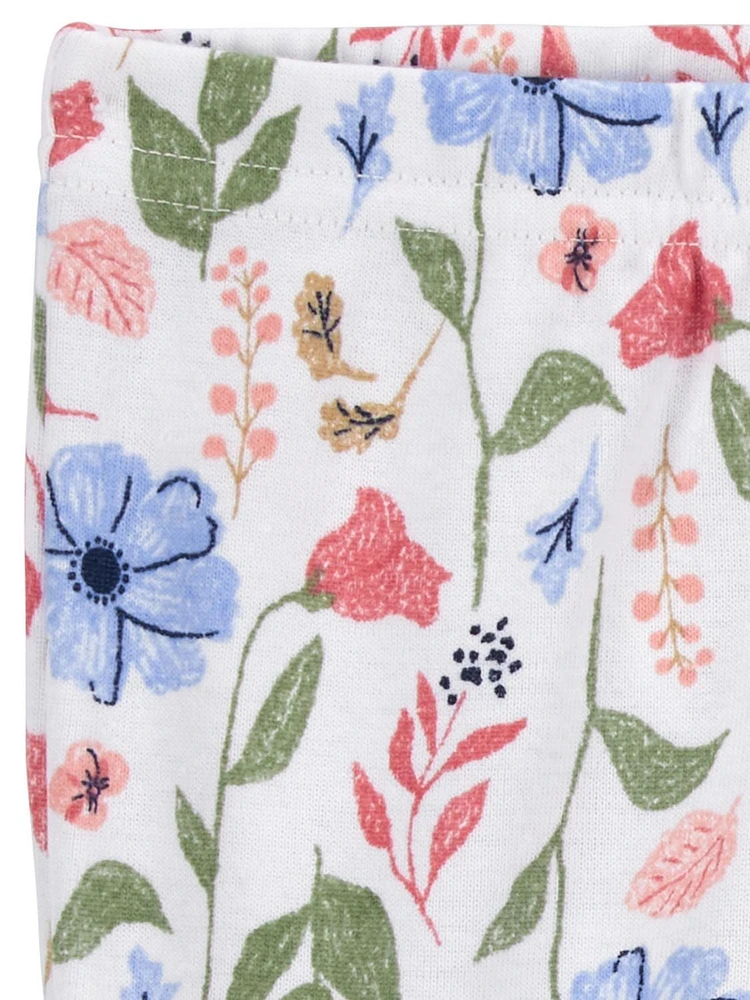Carter's Child of Mine Baby Girl's Blue Floral 2-Pack Pants