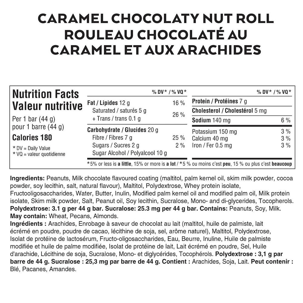 Atkins Caramel Chocolaty Nut Roll Snack Bars - Value Pack, 8 x 40 g