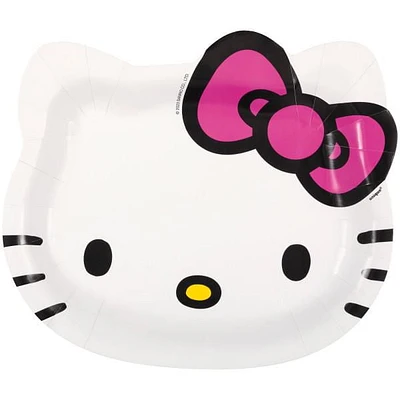 Hello Kitty & Friends Shaped Plates, 8ct, Disposable plates measure 9"