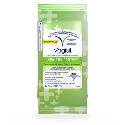 Lingettes Intimes Quotidiennes Vagisil Santé Protection 20 Lingettes